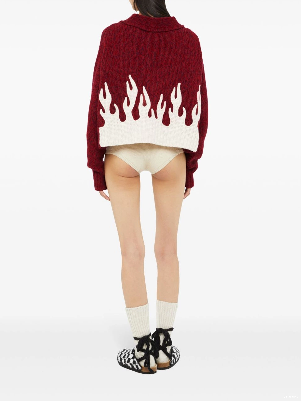 Affordable Women cropped cardigan Alanui flame-motif 0717